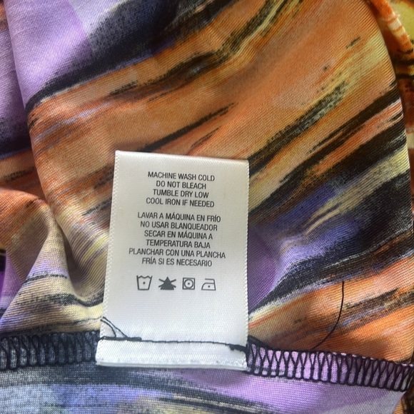 Bongo Women’s Orange/Purple Static Strip Print Maxi Dress Size L - Picture 11 of 16